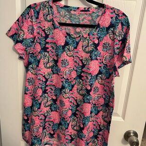 Lilly Pulitzer Pink and Blue Floral Top